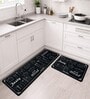 Grey Tasty Fresh Bread Design Kitchen Floor Runner and Mat Combo Pack of 2
