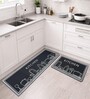 Grey Kitchen Design Kitchen Floor Runner and Mat Combo Pack of 2