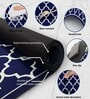 Blue Quatrefoil Design Kitchen Floor Runner and Mat Combo Pack of 2
