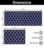 Blue Quatrefoil Design Kitchen Floor Runner and Mat Combo Pack of 2