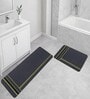 Grey Stripe Design Kitchen Floor Runner and Mat Combo Pack of 2