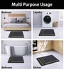Grey Stripe Design Kitchen Floor Runner and Mat Combo Pack of 2