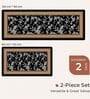 Pack of 2 Black Abstract Runner and Door Mat Combo