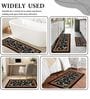 Pack of 2 Black Abstract Runner and Door Mat Combo