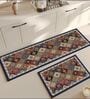 Pack of 2 Multicolor Traditional Runner and Door Mat Combo