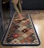 Pack of 2 Multicolor Traditional Runner and Door Mat Combo