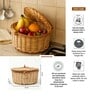 Kitchen Storage Basket,Cane Gift Hamper,Fruit Baskets,Brown (L30 X W27 X H15 Cm)
