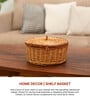Kitchen Storage Basket,Cane Gift Hamper,Fruit Baskets,Brown (L30 X W27 X H15 Cm)