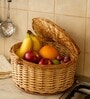 Kitchen Storage Basket,Cane Gift Hamper,Fruit Baskets,Brown (L30 X W27 X H15 Cm)