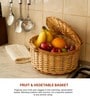 Kitchen Storage Basket,Cane Gift Hamper,Fruit Baskets,Brown (L30 X W27 X H15 Cm)