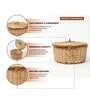 Kitchen Storage Basket,Cane Gift Hamper,Fruit Baskets,Brown (L30 X W27 X H15 Cm)