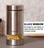 Kitchen Storage Jars Steel Body With See Through Window Jar, 700 ML, Pack of 1