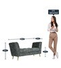 Kitson Velvet Recamier in Textured Grey Colour
