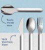 Kitty Pink Stainless Steel (Set of 4) Pocket Knife & Fork Set