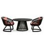 Kiva Wicker Outdoor Table & Chair Set In Black Finish