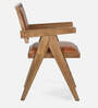 Kiya Leatheratte Arm Chair in Teak Wood Colour