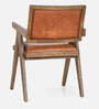 Kiya Leatheratte Arm Chair in Teak Wood Colour