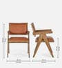 Kiya Leatheratte Arm Chair in Teak Wood Colour