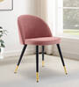 Kiyaa Velvet Dining Chair In Champagne Colour