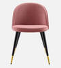 Kiyaa Velvet Dining Chair In Champagne Colour