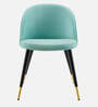 Kiyaa Velvet Dining Chair In Mint Colour