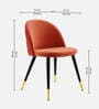 Kiyaa Velvet Dining Chair In Terracotta Colour
