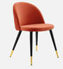 Kiyaa Velvet Dining Chair In Terracotta Colour