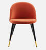 Kiyaa Velvet Dining Chair In Terracotta Colour