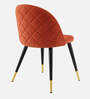 Kiyaa Velvet Dining Chair In Terracotta Colour