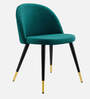 Kiyaa Velvet Dining Chair In Turkis Blue Colour
