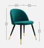 Kiyaa Velvet Dining Chair In Turkis Blue Colour