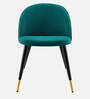 Kiyaa Velvet Dining Chair In Turkis Blue Colour