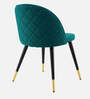 Kiyaa Velvet Dining Chair In Turkis Blue Colour