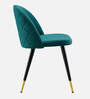 Kiyaa Velvet Dining Chair In Turkis Blue Colour