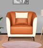 Kiyo 1 Seater Sofa Tan & Cream Colour