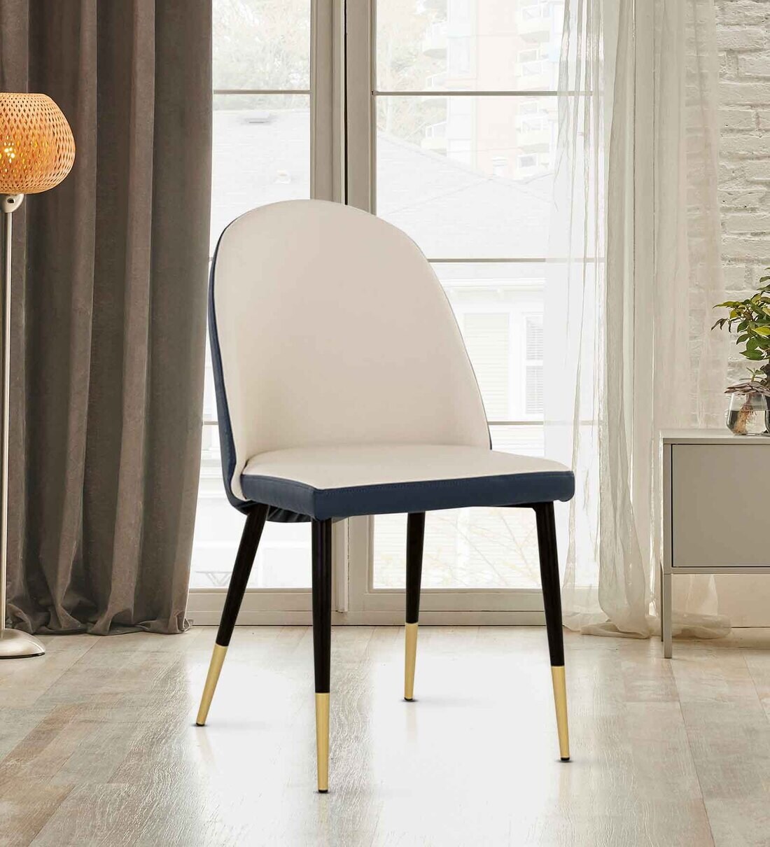 Buy Kline Leatherette Dining Chair in Blue & Off White Colour at 28% OFF by Kiyan Overseas ...