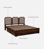 Klarup Sheesham Queen Size Bed In Scratch Resistant Provincial Teak Finish With Drawer Storage