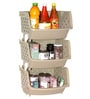 Cream 3 Tier Foldable Plastic Rack
