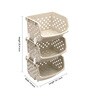 Cream 3 Tier Foldable Plastic Rack