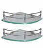 Klaxon Silver Glass Corner Shelves