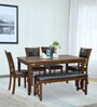 Klazt 6 Seater Dining Set In Brown Finish