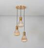 Klimt Metal & Glass 3-Light Ceiling Pendant (Amber)