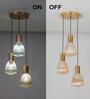Klimt Metal & Glass 3-Light Ceiling Pendant (Amber)