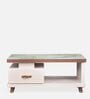 Klyx Glass Top Coffee Table In White Colour