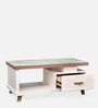 Klyx Glass Top Coffee Table In White Colour