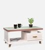 Klyx Glass Top Coffee Table In White Colour