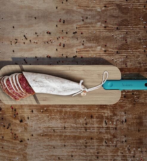 Knife with Bamboo Handle (Blue)