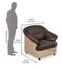 Knight 1 Seater Sofa in Maroon & Beige colour