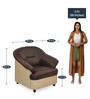 Knight 1 Seater Sofa in Maroon & Beige colour