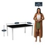 Knight 6 Seater Dining Table in Black Colour